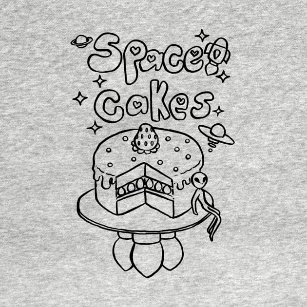 Space Cakes - Black Line by saradaboru